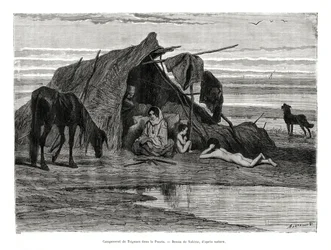 Tziganes campant dans la Puszta, 1886