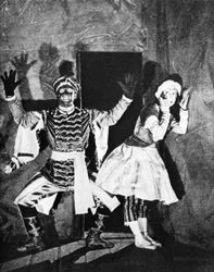 Vaslav Nijinsky, danseur de ballet russe, dans Petrushka, Paris, 1912, 1930