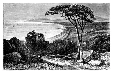 Château de Victoria, avec Killiney-Bray Head au loin, Irlande, vers 1888