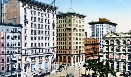 Place Victoria, rue Saint-Jacques, Montréal, Canada, vers 1900