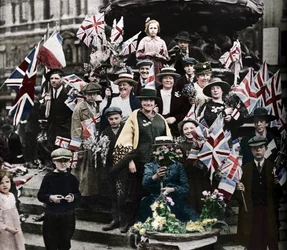 Célébrations de la victoire sous Eros, Piccadilly, Londres, 1918, 1938
