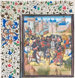 Victoire de Richard Cœur de Lion sur Philippe Auguste en 1198. Miniature de l