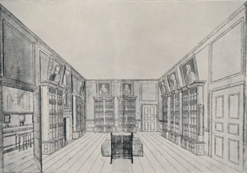 Vue intérieure de la bibliothèque de Samuel Pepys dans le bâtiment de York