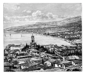 Vue en Crimée : Yalta, vers 1888