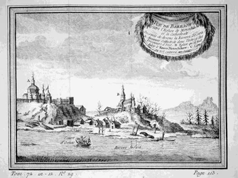 Vue de Beryozovo depuis la rivière Sosva, années 1770