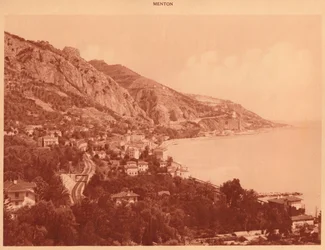 Vue de Garavan et de la frontière italienne, Menton