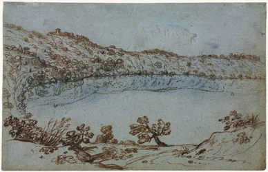 Vue du lac de Nemi, vers 1650