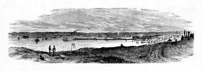 Vue de la baie de Milwaukee, lac Michigan, 1883