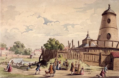 Vue de New River Head, Finsbury, Londres, vers 1750