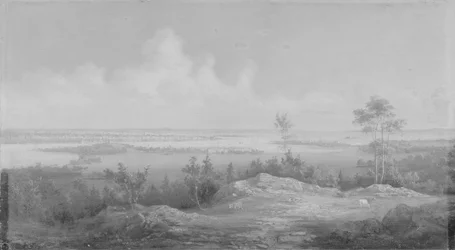 Vue de New York depuis le New Jersey, vers 1850