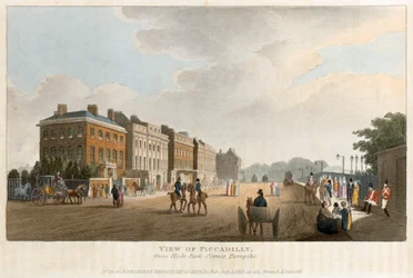 Vue de Piccadilly depuis Hyde Park Corner Turnpike, Londres, 1810
