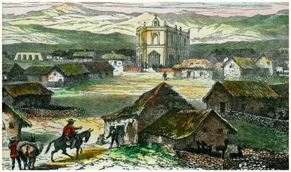 Vue de Tiahuanaco, près du lac Titicaca, Bolivie, vers 1880