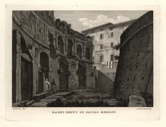 Vue des Thermes de Paolo Emilio au Forum de Trajan, Bagni Detti di Paolo Emilio