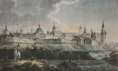 Vue du Kitay-gorod depuis les ruines de la blanchisserie des canons, début du 19e siècle