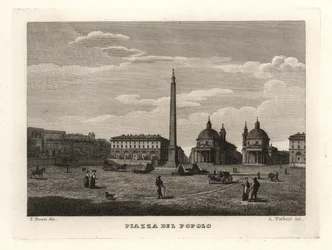 Vue de la Piazza del Popolo, Rome, avec l