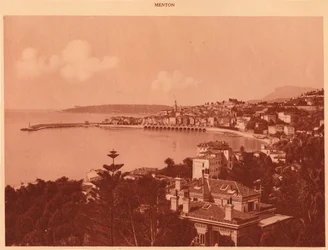 Vue prise du boulevard de Garavan, Menton, 1930