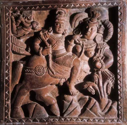Vikrama, bas-relief en terre cuite, Ve-VIe siècle