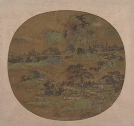Village et temples dans le Jiangnan, début 15ème siècle