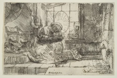 Vierge et enfant avec le chat : et Joseph à la fenêtre, 1654