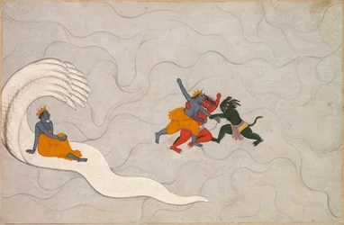 Vishnu combat Madhu et Kaitabha, d