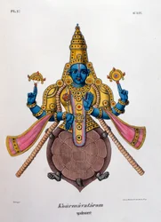 Vishnu, un des dieux de la trinité hindoue trimurti, 1828