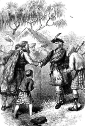 Visite de James Oglethorpe à la colonie des Highlands, Géorgie, vers 1730s vers 1880