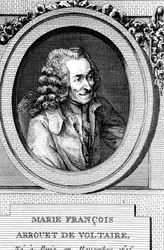 Voltaire, auteur, dramaturge, satiriste et homme de lettres français du 18e siècle