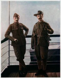Volontaires à bord du navire pour la guerre des Boers, 1900