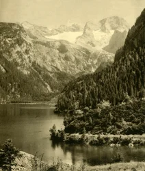 Vorderer Gosausee et les montagnes du Dachstein, Haute-Autriche, vers 1935