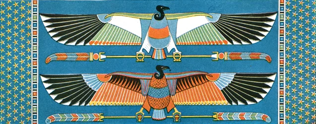 Décorations de plafond de vautour, Philae, Égypte, 1928