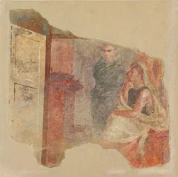 Fragment de peinture murale du mur nord de la salle H de la Villa de P. Fannius, vers 50-40 av. J.-C.