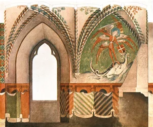Peinture murale au château de Lochstedt, Pillau, Allemagne