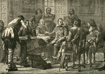 Wallenstein et Tilly tenant un conseil de guerre, 1626, 1890