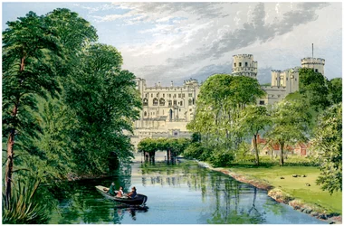 Château de Warwick, Warwickshire, demeure du comte de Warwick, vers 1880