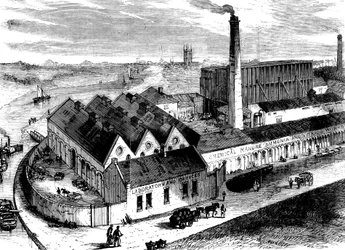 Usine chimique Webbs, Diglis, Worcestershire, vers 1860