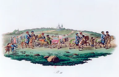 Procession de mariage, Russie, 1820