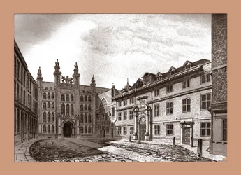 Vue ouest de la chapelle Guildhall et de Blackwell Hall, 1886