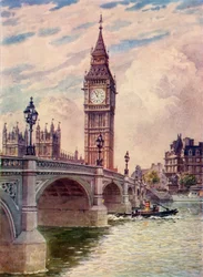 Pont de Westminster et Big Ben, vers 1948