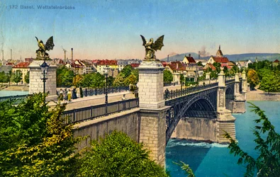 Pont Wettstein, Bâle, Suisse, vers 1936