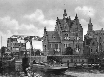Où le tsar Pierre a travaillé comme charpentier de marine, Zaandam, Pays-Bas, vers 1934