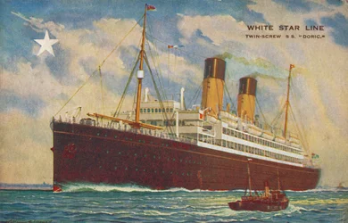 White Star Line. Paquebot à deux hélices S.S. Doric, vers 1920