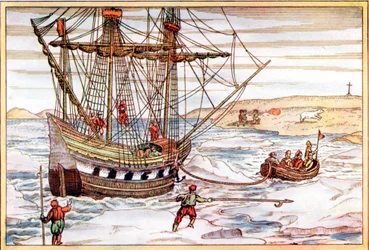 Le navire de Willem Barents parmi les glaces arctiques, 1594-1597