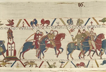 Guillaume mène son armée contre le duc Conan de Bretagne, Tapisserie de Bayeux