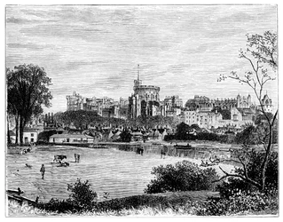 Château de Windsor depuis Brocas Meadows, vers 1888