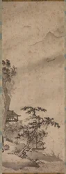 Paysage venteux avec voilier, milieu des années 1400