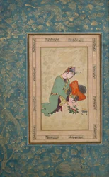 Femme appliquant du henné, fin du 16ème siècle