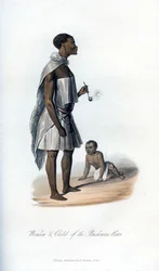 Femme et enfant de la race Bushman, 1848