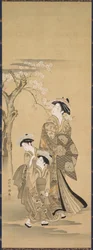 Femme et deux enfants, années 1900