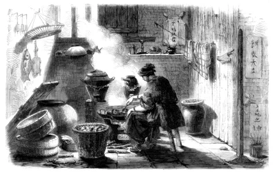 Femme préparant des gâteaux pour le Nouvel An chinois, 1861