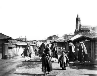 Femmes et enfants, Nam San, Corée, 1900